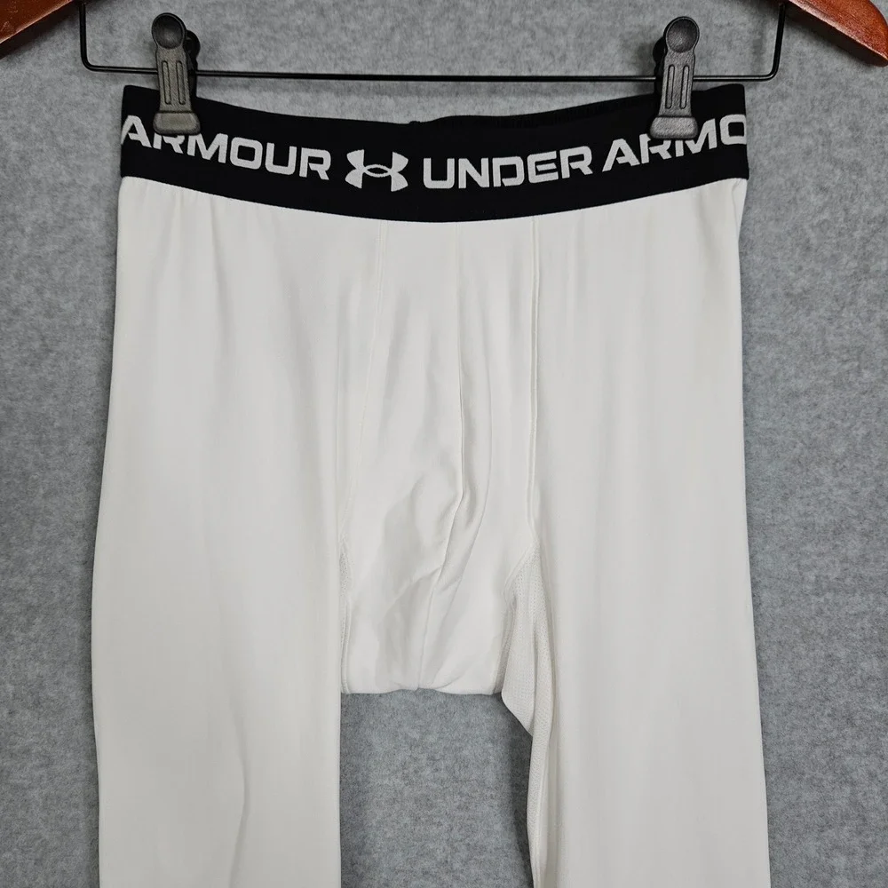 Under Armour Mens ColdGear OG Compression Leggings White 1388471 Medium New